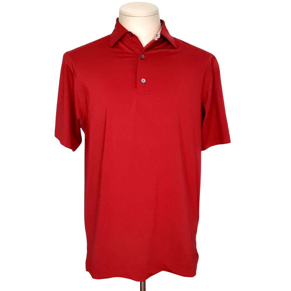 FootJoy Golf Polo Shirt Tour Logo Titleist Arm Patch Red Golf Shirt Men S